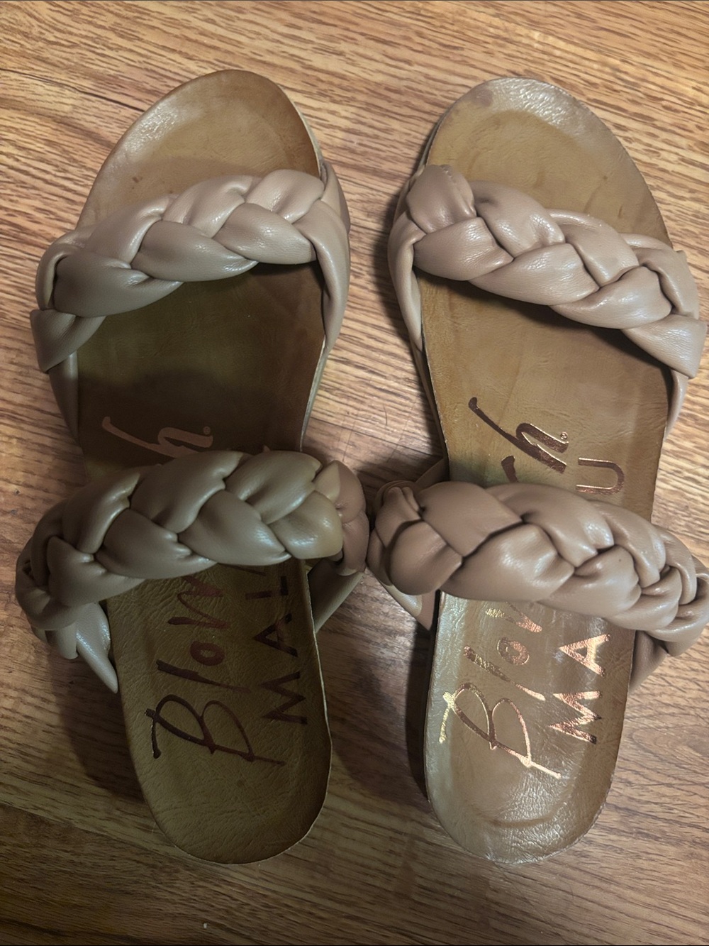 ambition Braided Slide Sandals in Taupe